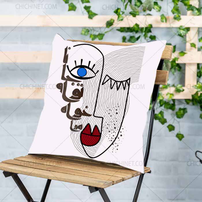 طرح کوسن نقاشیخط لایه باز (psd) انتزاعی هوا خواه توام جانا